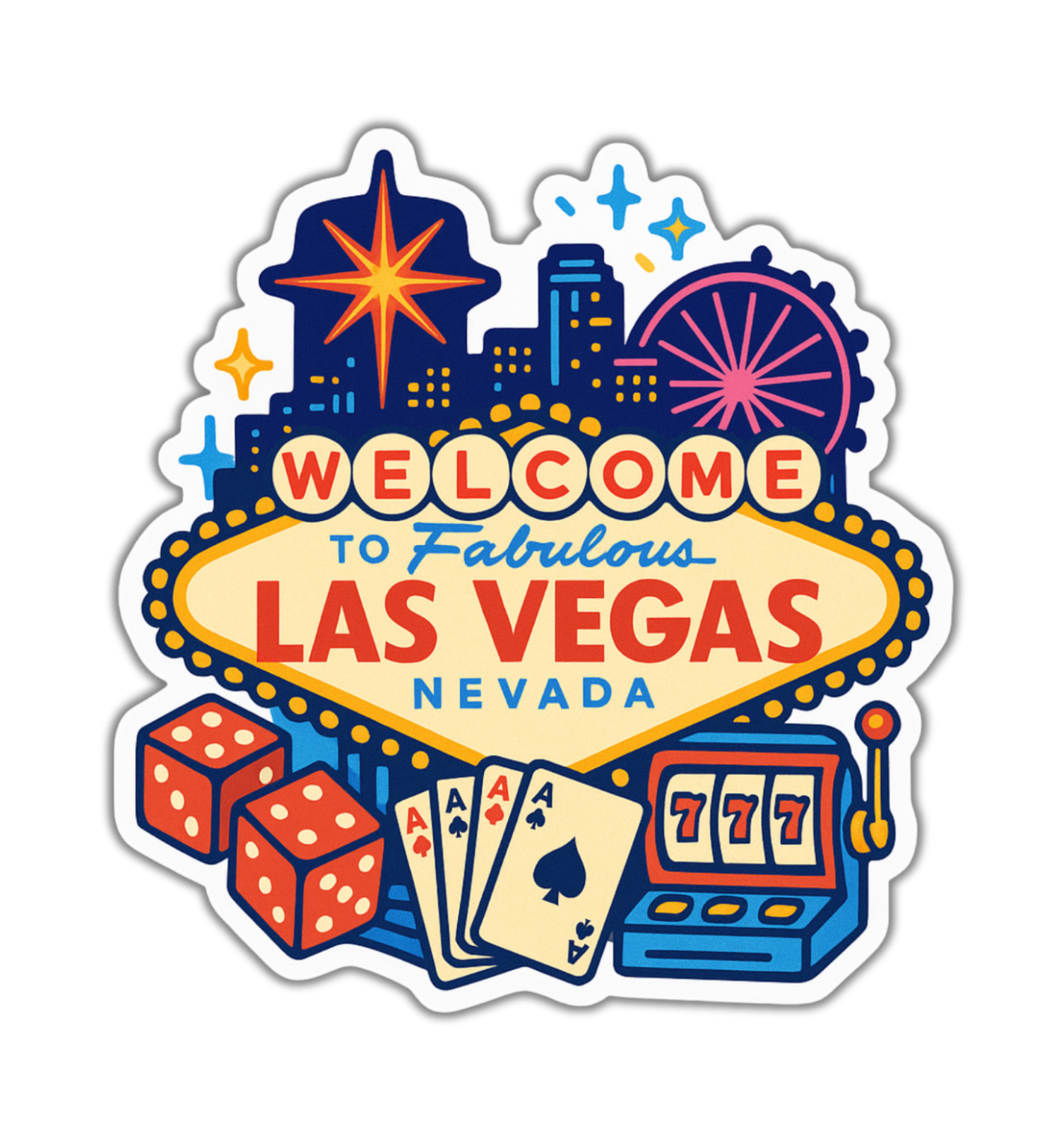 Las Vegas Nevada Fridge Magnet or Laptop Sticker