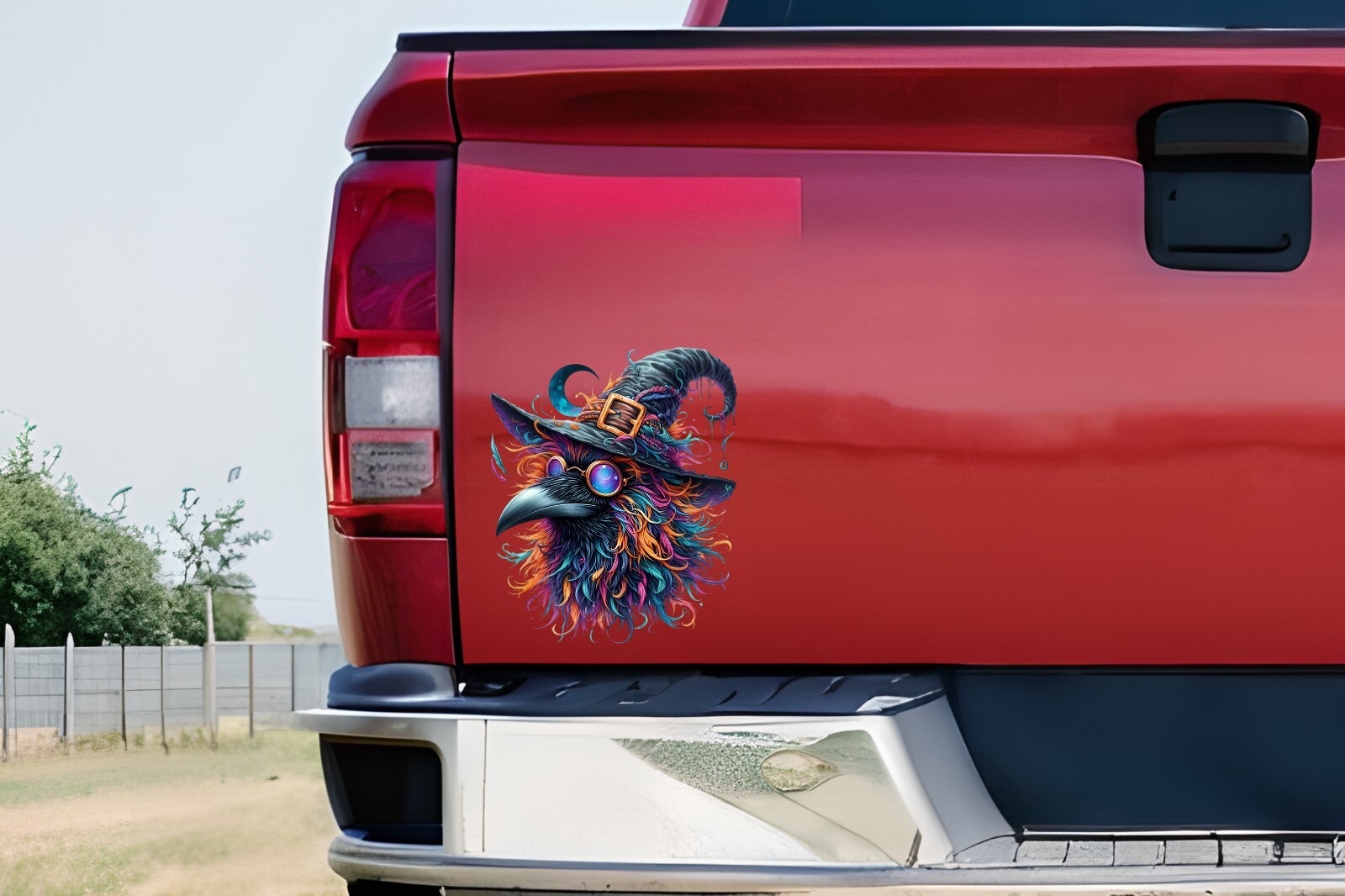 Halloween Colorful Raven UV DTF Transparent Sticker / Decal
