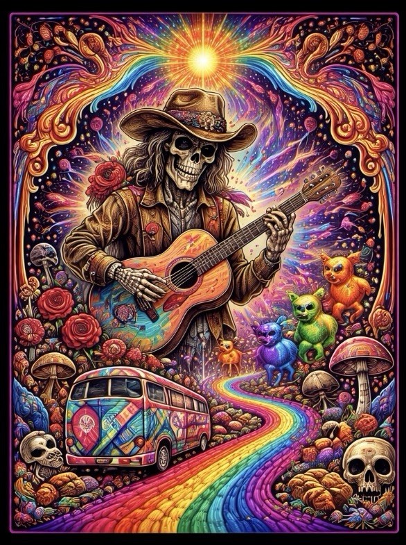 3" Sticker – Hippy Dead Head Grateful Dead Jerry Vintage Tour Dancing Bears Vibe