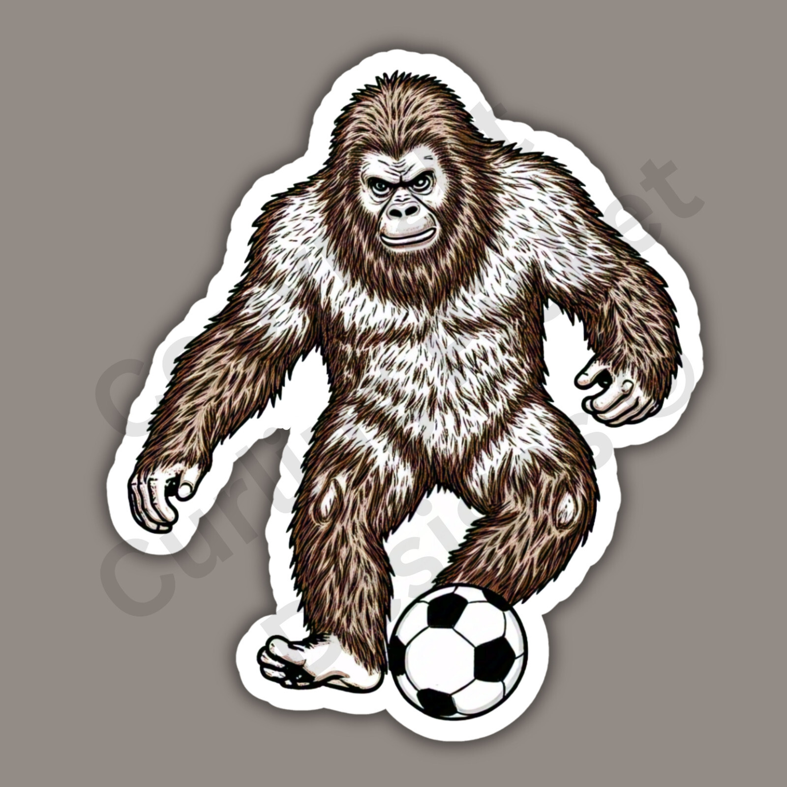 Soccer Bigfoot Football Sports Olympics Sasquatch Cryptid Funny 3" Vinyl Sticker