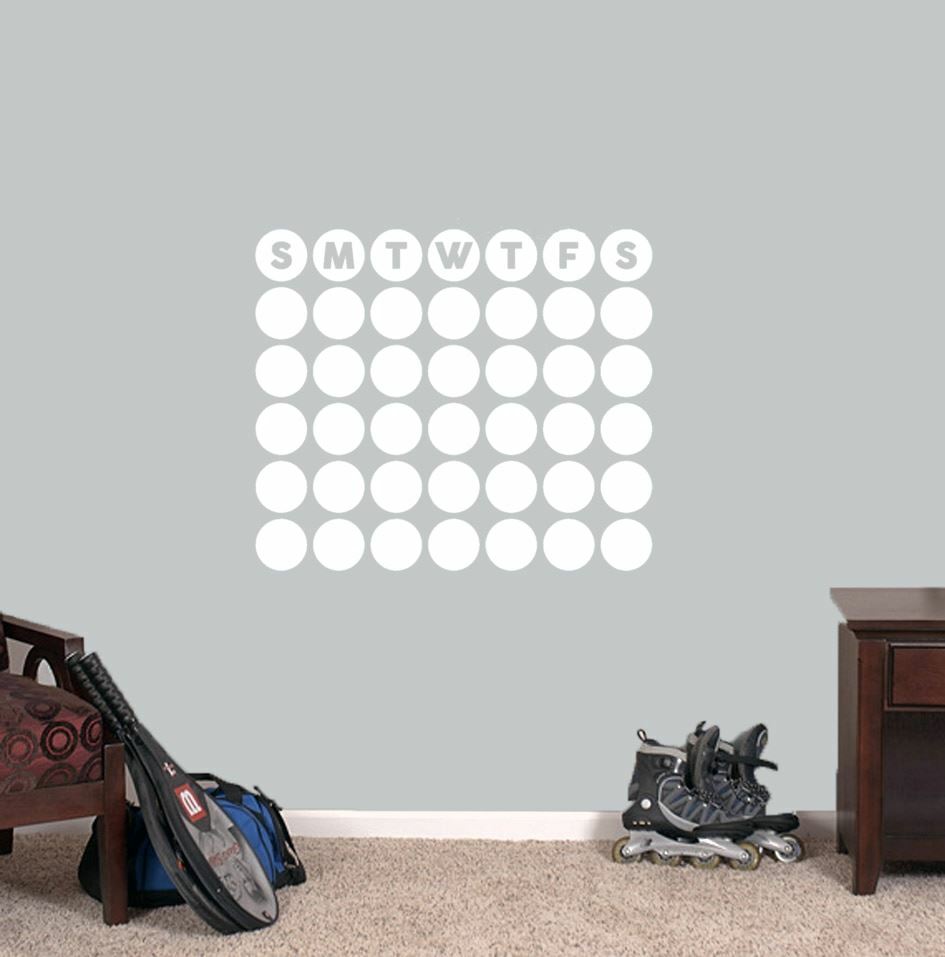 Dry Erase Circle Calendar Wall Decal – Calendar, Organization, Kitchen, Decor