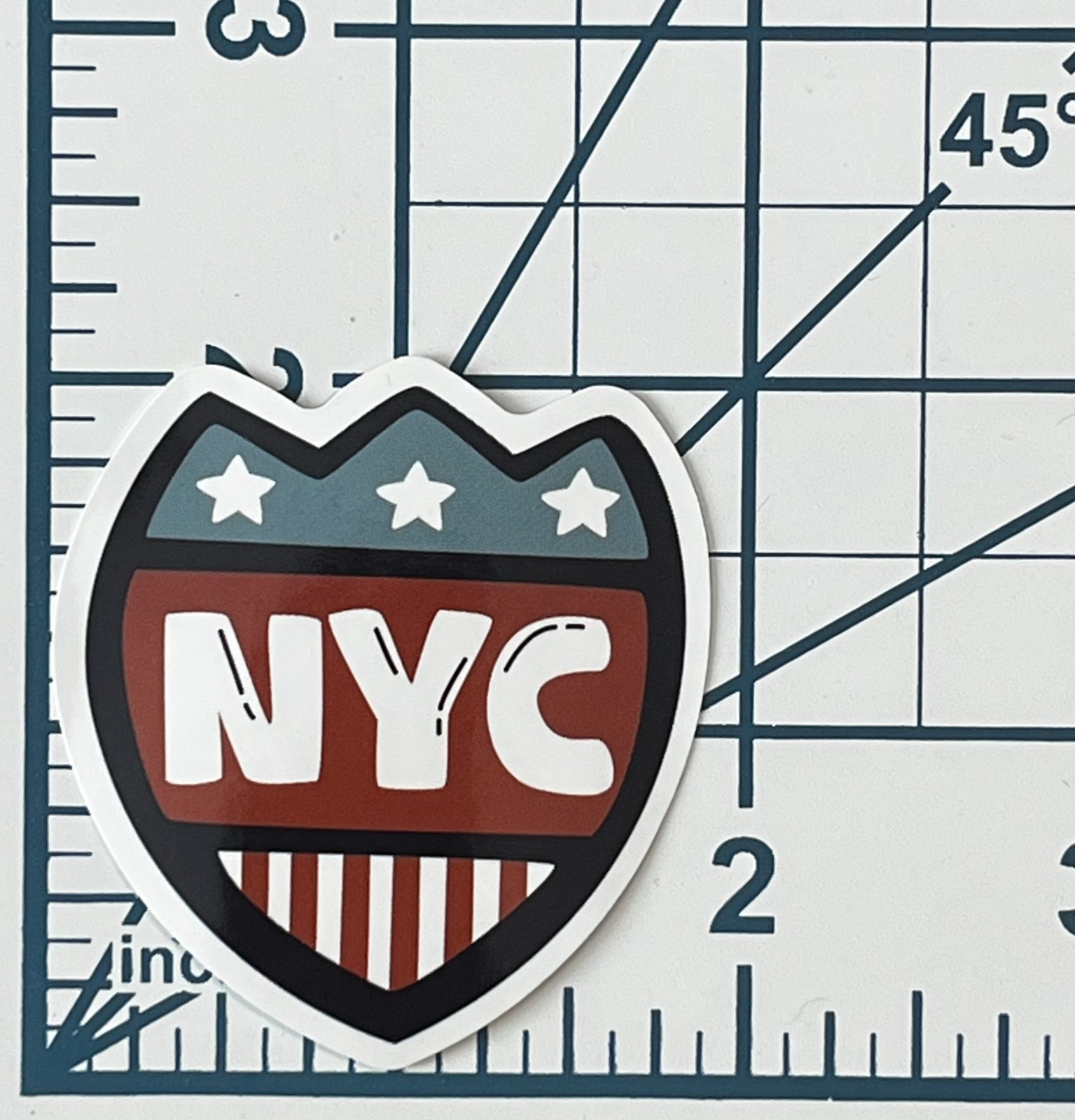 NYC Vinyl Sticker Shield Decal New York City Souvenir Patriotic Stars Stripes