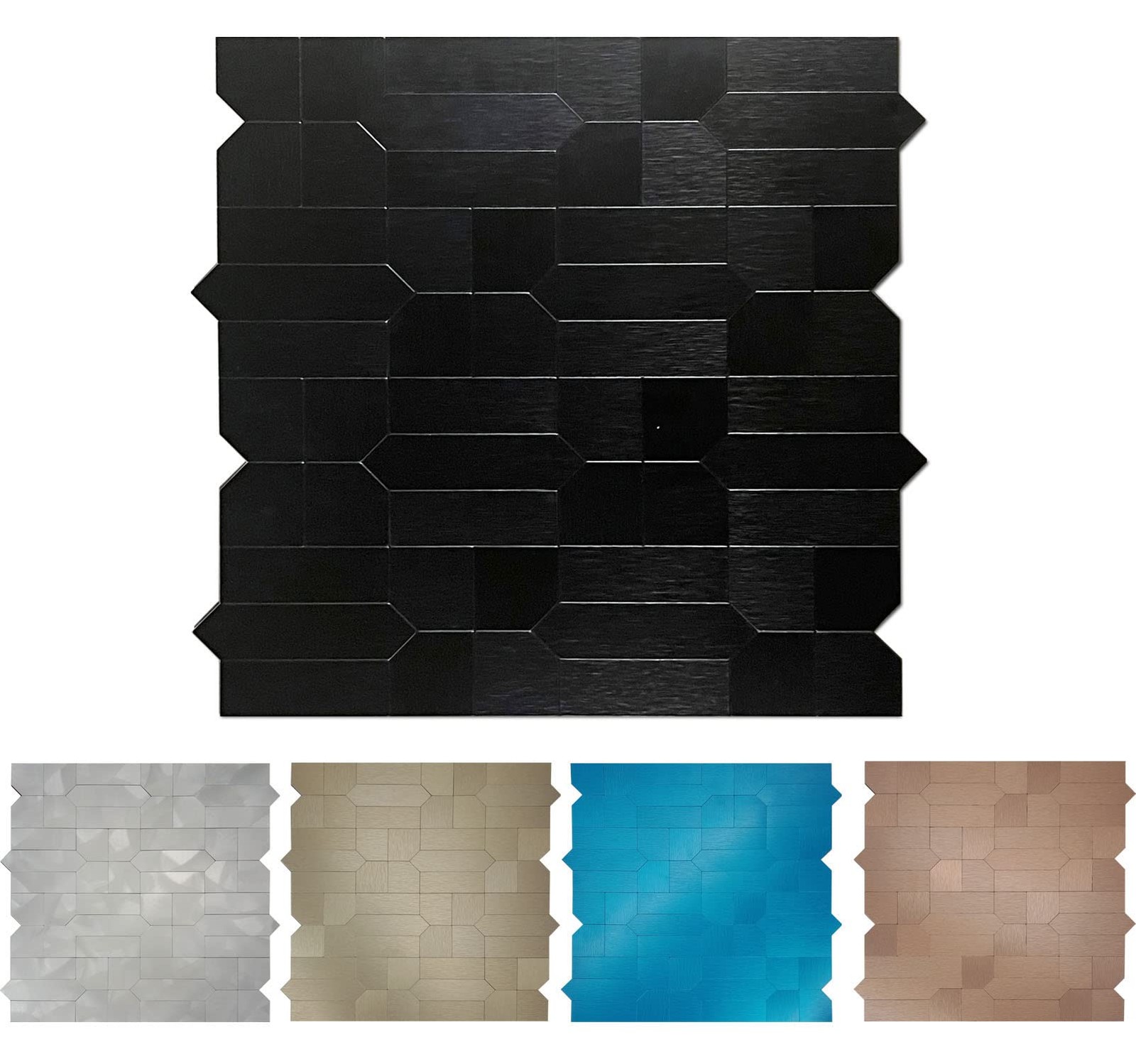 7-Sheet Peel and Stick Metal Backsplash Tiles, Self Adhesive Multiple-Shapes …