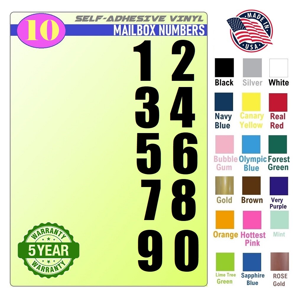 10 Mailbox,Car, Doors, Toolbox,Lockers,TRUCK,Decal, 4" CLASSIC NUMBERS – IMPACT