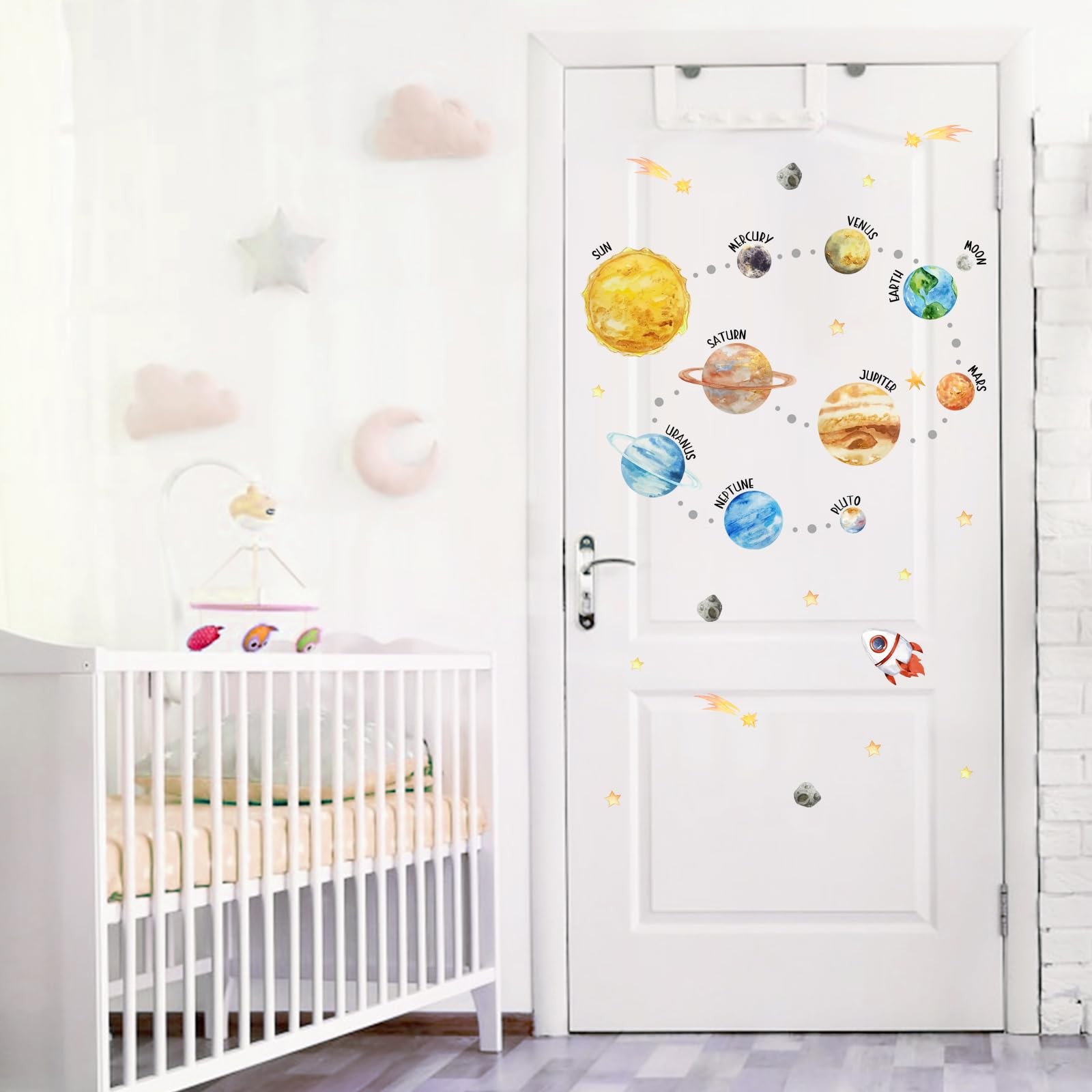 Mfault Watercolor Space Galaxy Wall Decals