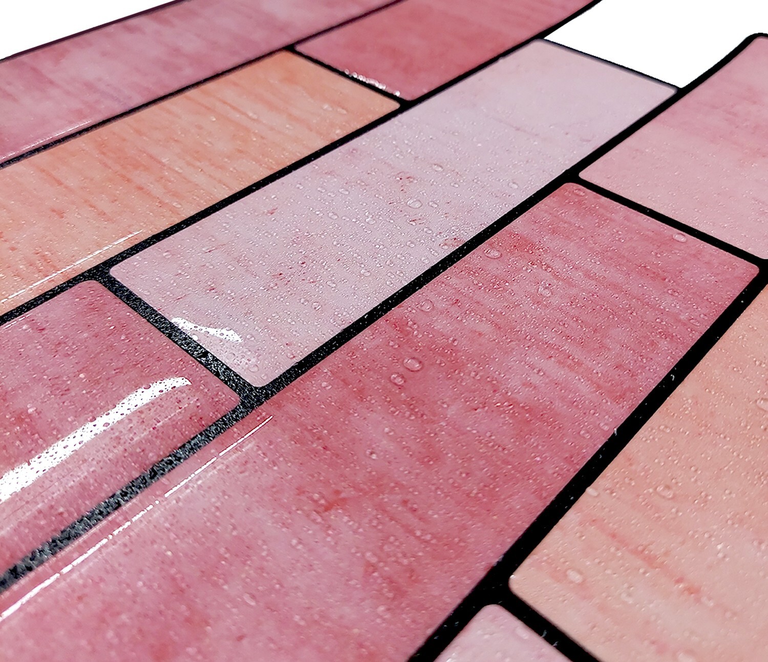 Pink Pastel Subway Textured Peel And Stick Self Adhesive Wall Tile- Style 69