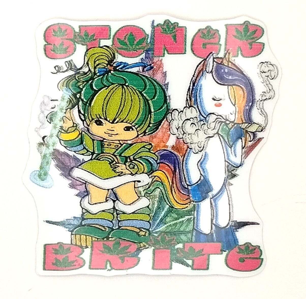 Stoner Brite Weed Cartoon Vinyl Sticker Stoner Weatherproof Marijuana Laptop 420