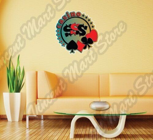 Casino Poker Card Deck Ace Las Vegas Wall Sticker Room Interior Decor 22"X22"