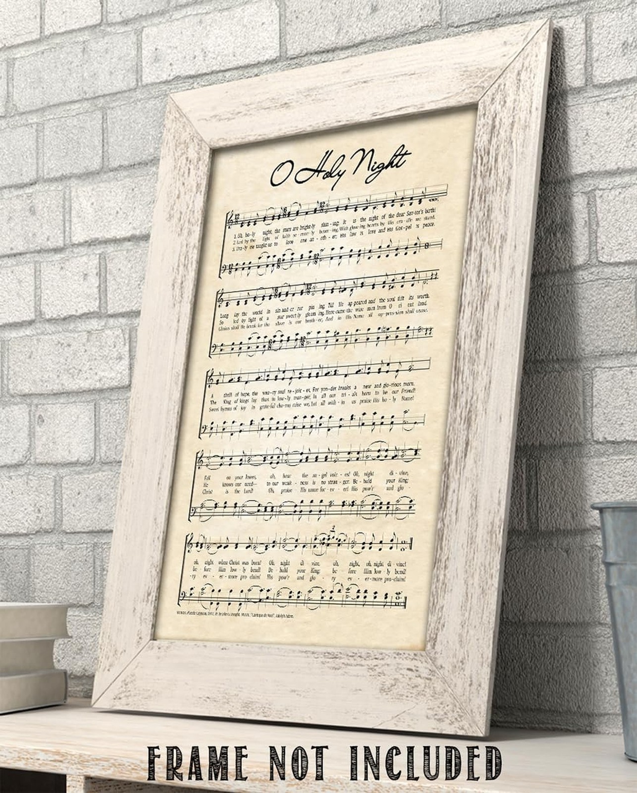 Vintage O Holy Night Music Sheet Poster – Antique Christmas Carol Wall Art De…