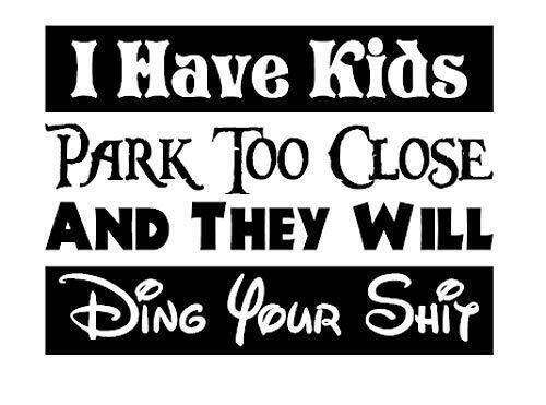 Funny I have Kids Park Too Close and they Will Ding your S*** Vinyl Decal