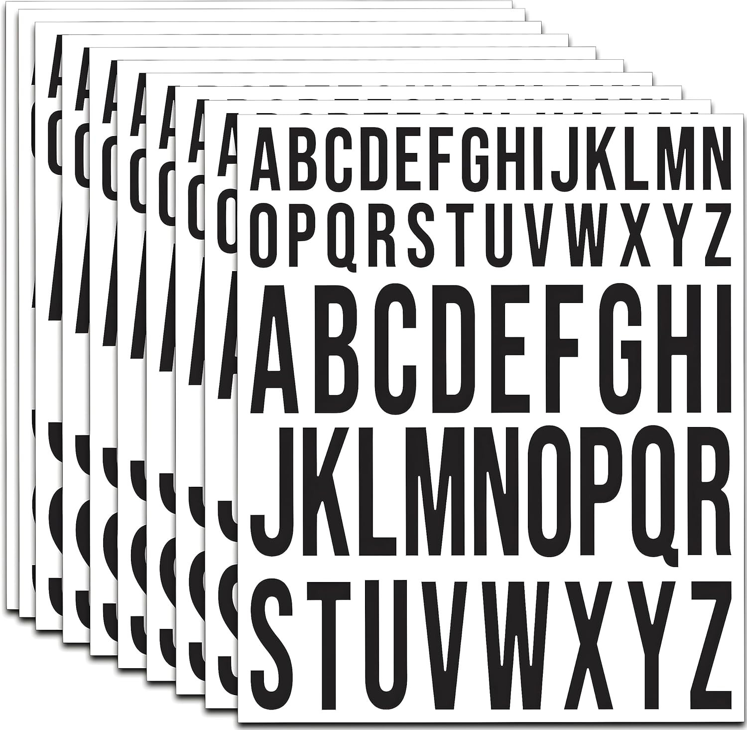 10 Sheet Self Adhesive Letter Stickers, 2 Inch+1 Inch Vinyl Stick on Letters Cap