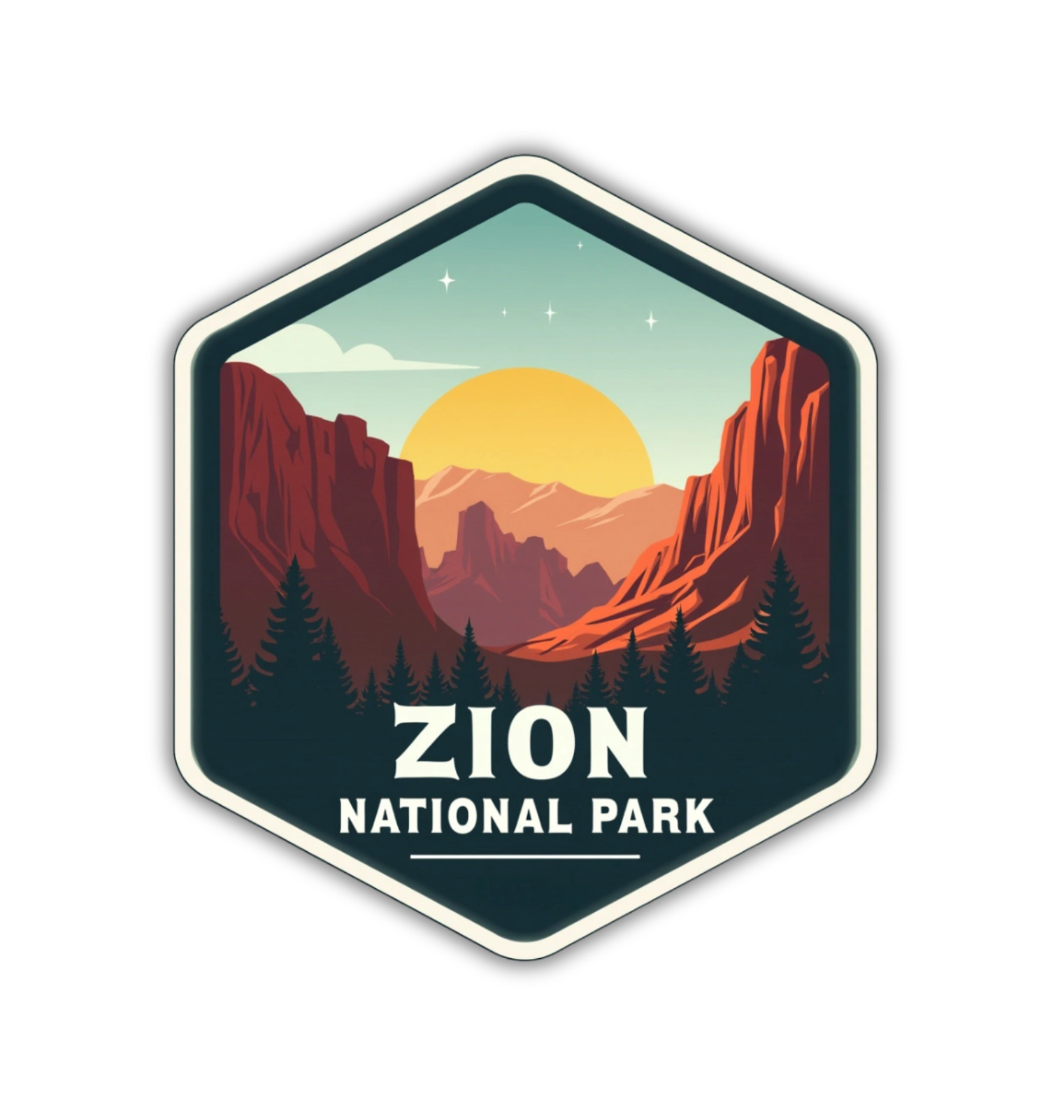 Zion National Park Utah Fridge Magnet or Laptop Sticker