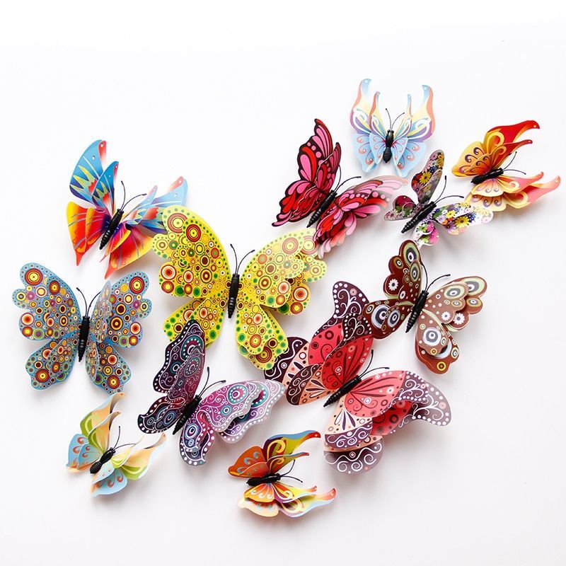 Wall Butterfly Art Decor 3d Home Sticker Decal Stickers Room Diy Decals 12pcs