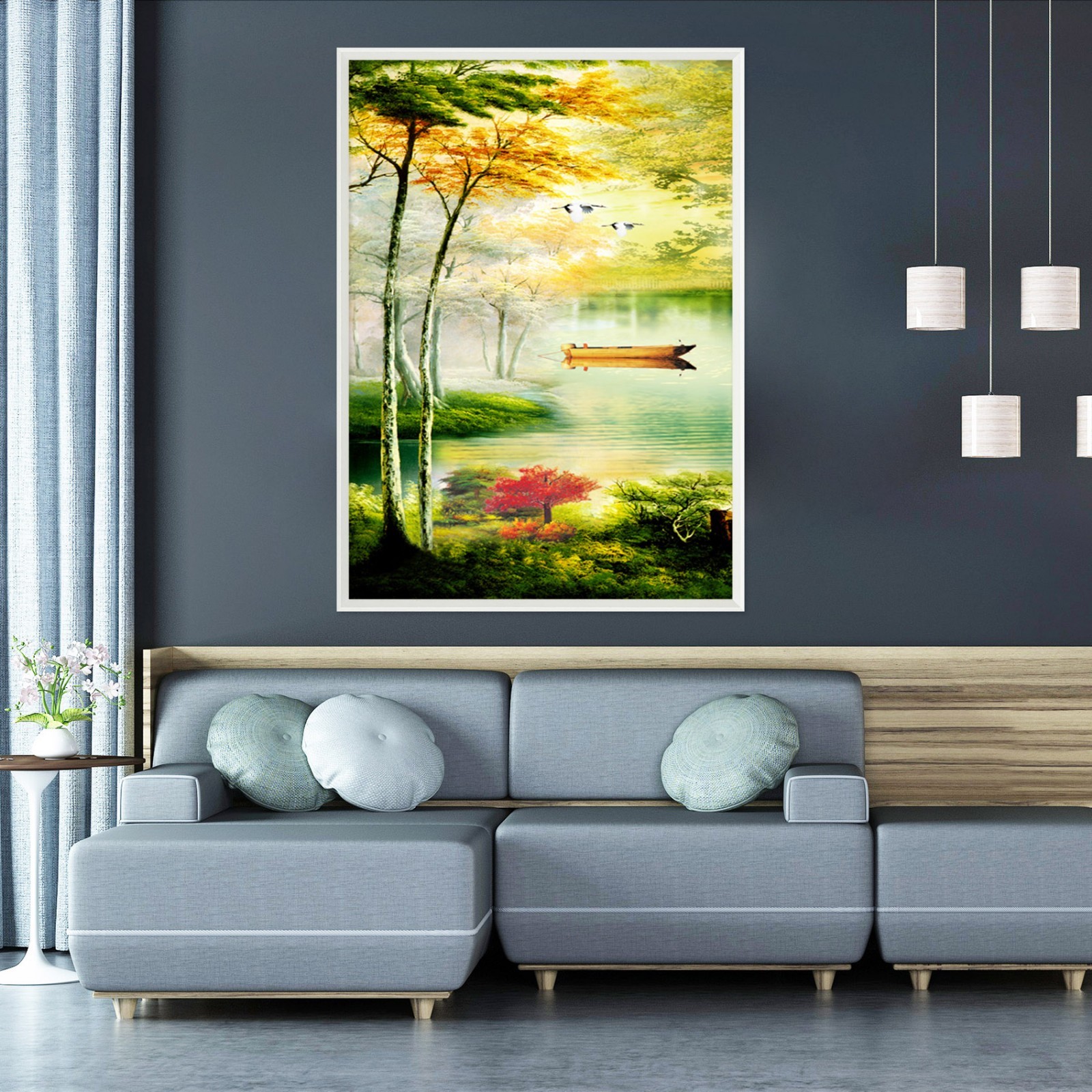 3D Paintings River 575 Fake Framed Poster Home Decor Print Painting Unique Art
