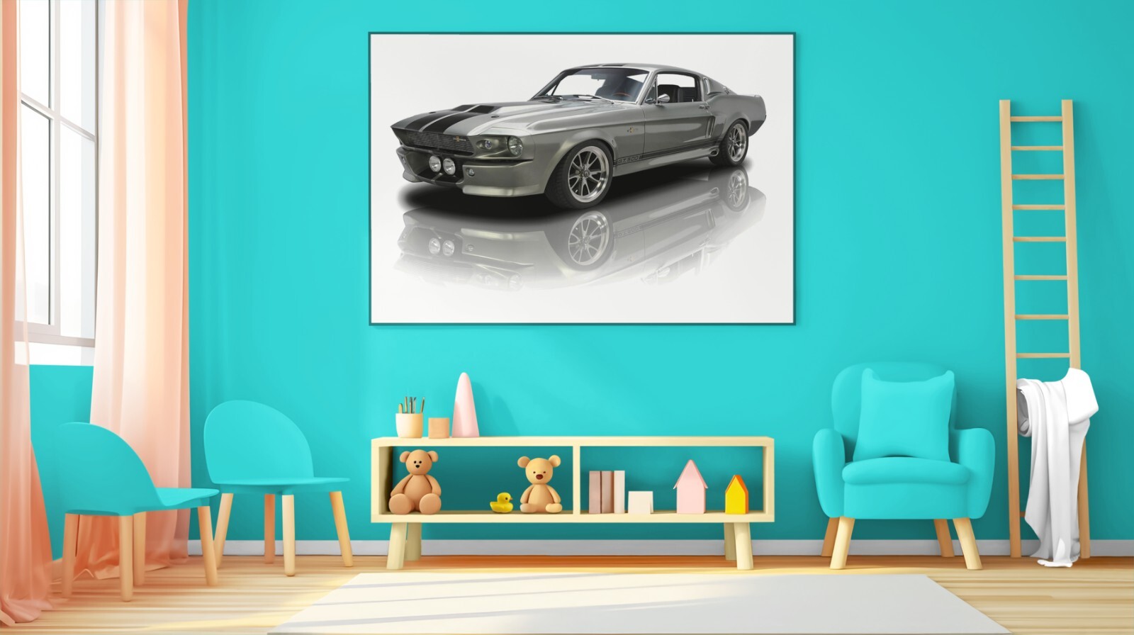 Ford Mustang Eleanor 1967 Tribute Edition Wall Art Print, Ford Mustang Eleanor.