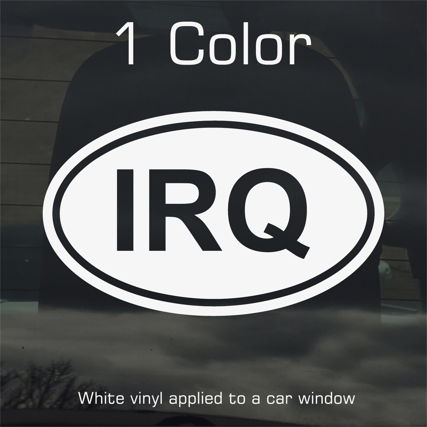 Iraq IRQ Oval Country Code Vinyl Decal Sticker for Car Window Laptop & Gifts