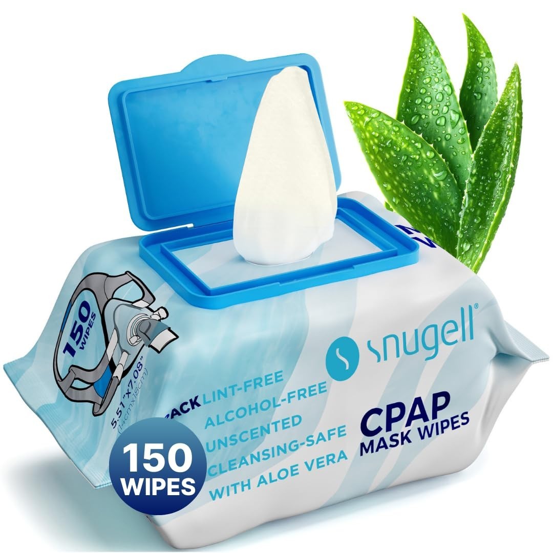 Unscented Travel CPAP Mask Wipes Antibacterial (150 Count) –100% Soft Cotton– Li