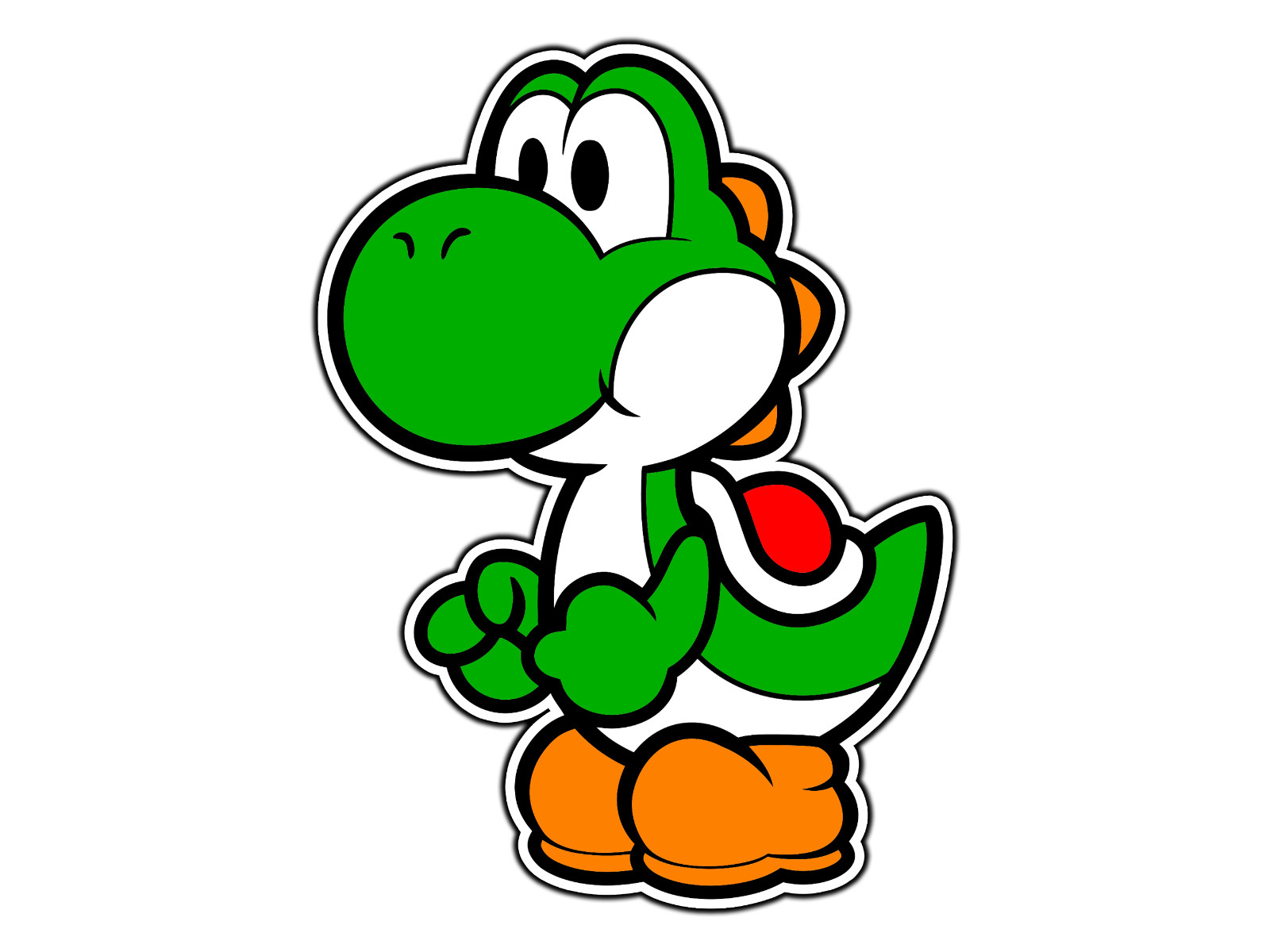 Paper Yoshi 2D Mushroom Kingdom Sticker Waterproof Vinyl Decal Die-Cut Car