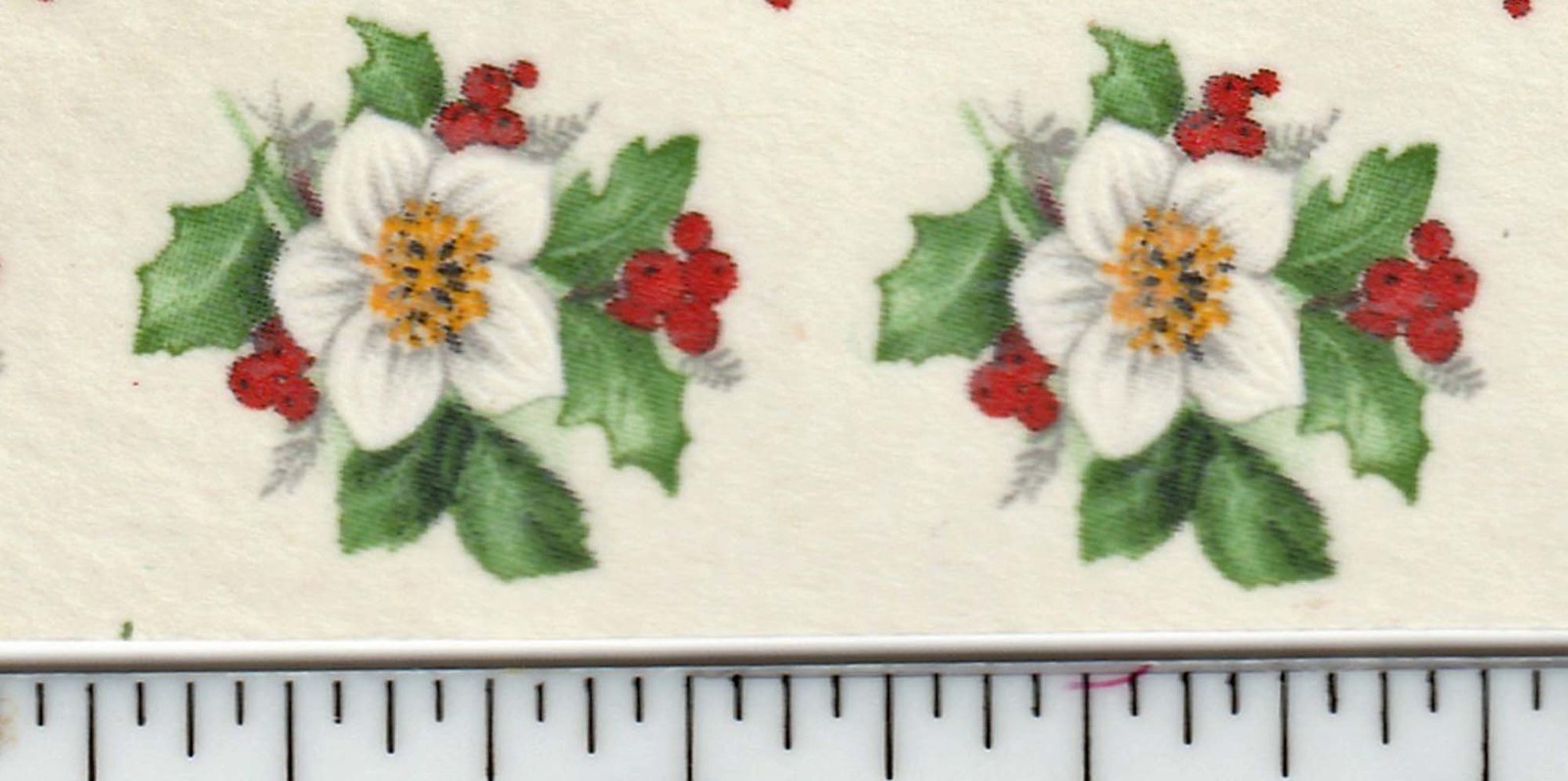 Mini Vintage Christmas Rose Ceramic Waterside Decals -5/8" (12) dollhouse art