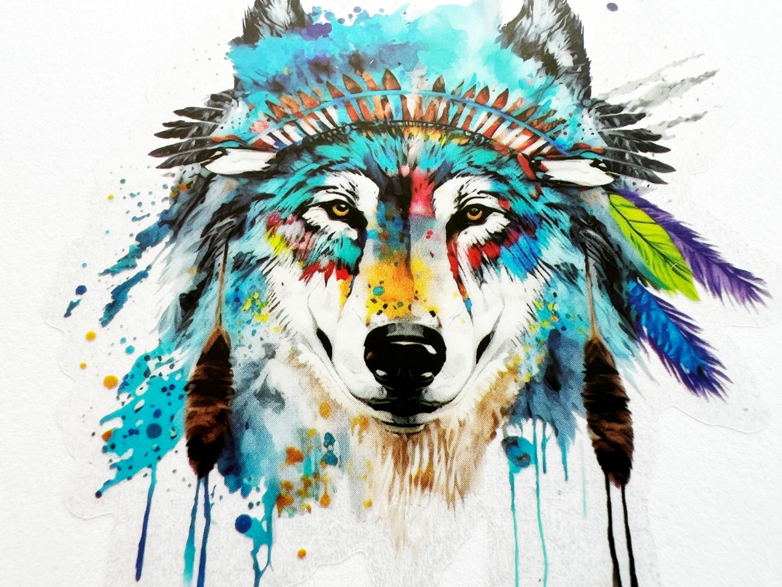 2x Headdress Wolf 3in Transparent Stickers Native American Dog Book Laptop Phone