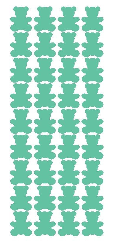 1" Mint Green Teddy Bear Stickers Baby Shower Envelope Seals School arts Crafts