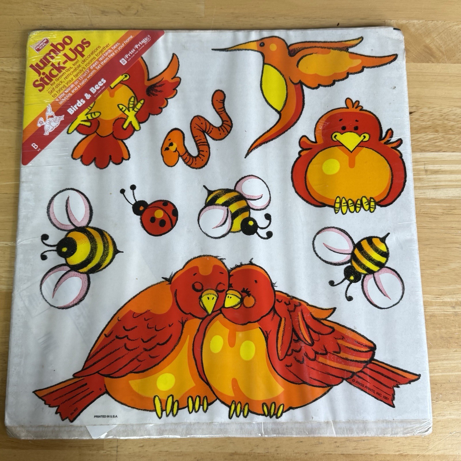 Vtg Birds Bees Priss Prints Room Decorations Wall Decals Retro 1981 Nursery Play