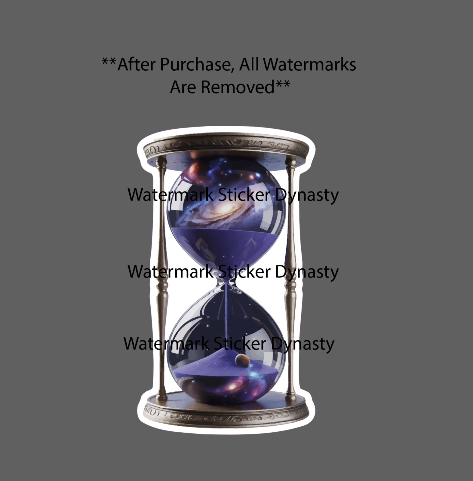 Hourglass Sticker Waterproof Decal Galaxy Space Planets Time Gift NEW