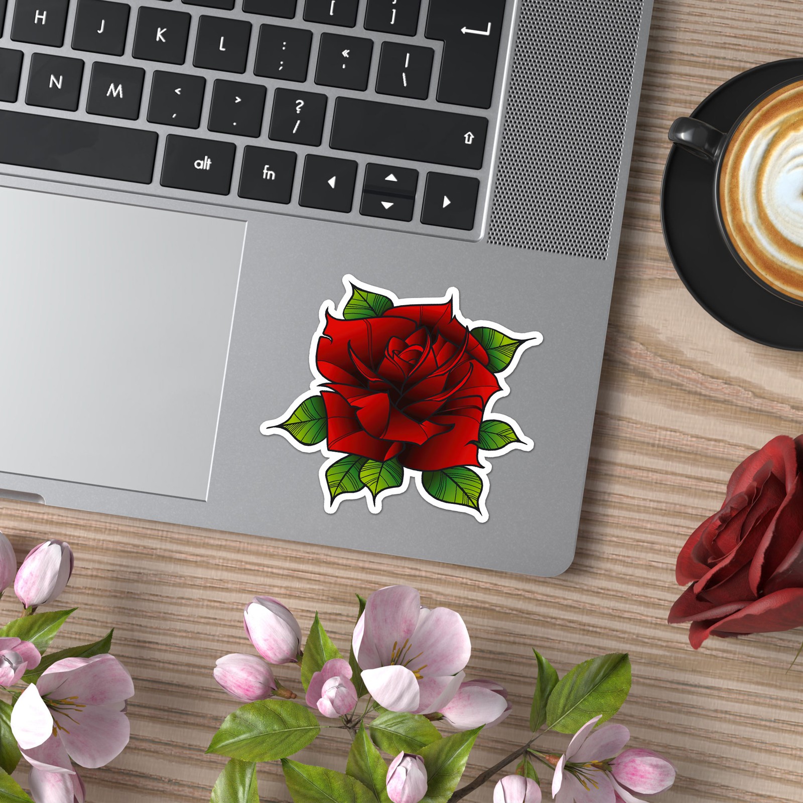Red Rose – Vinyl Decal Sticker – Car Window Laptop – ebn9185