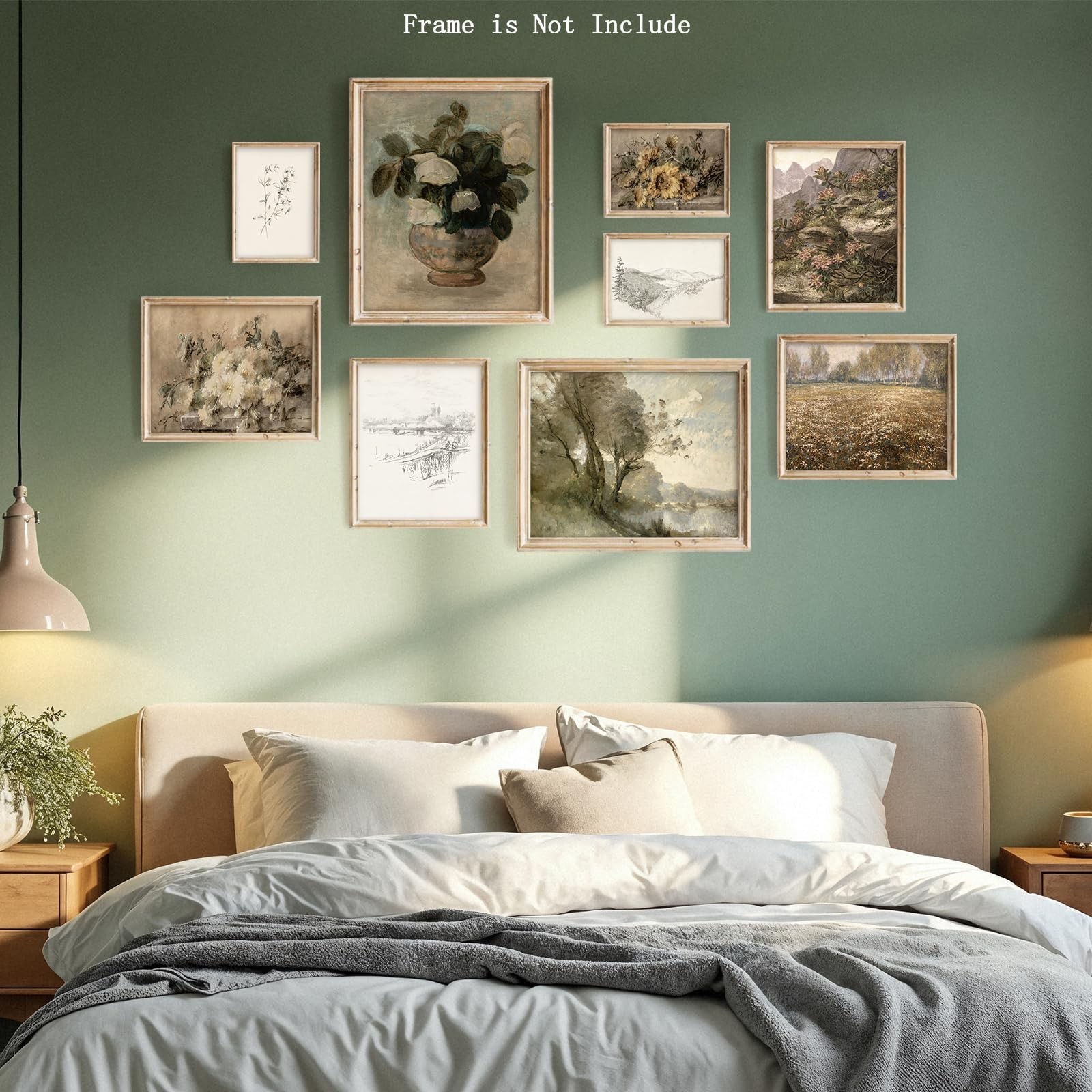 9Pcs Vintage Wall Art Decor Prints Neutral Gallery Farmhouse Wall Decor Natur…