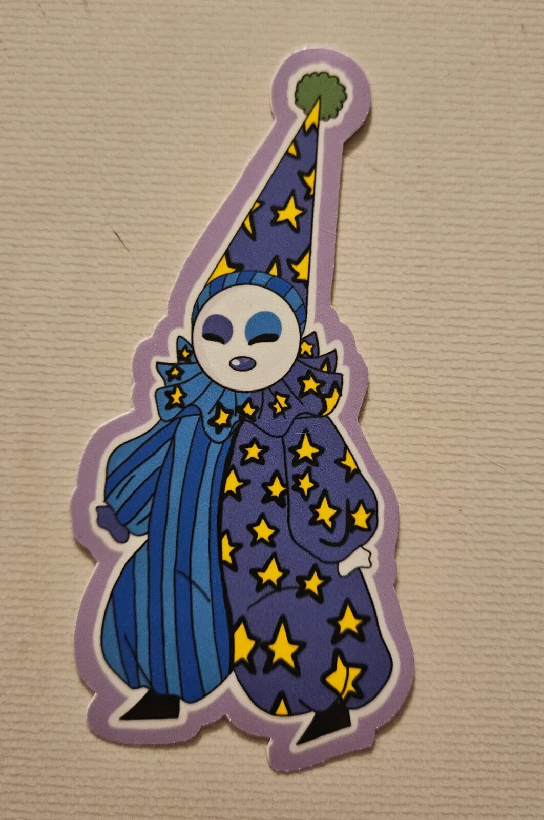 Handmade "Happy Face Clown" die cut sticker. Weatherproof. See description!