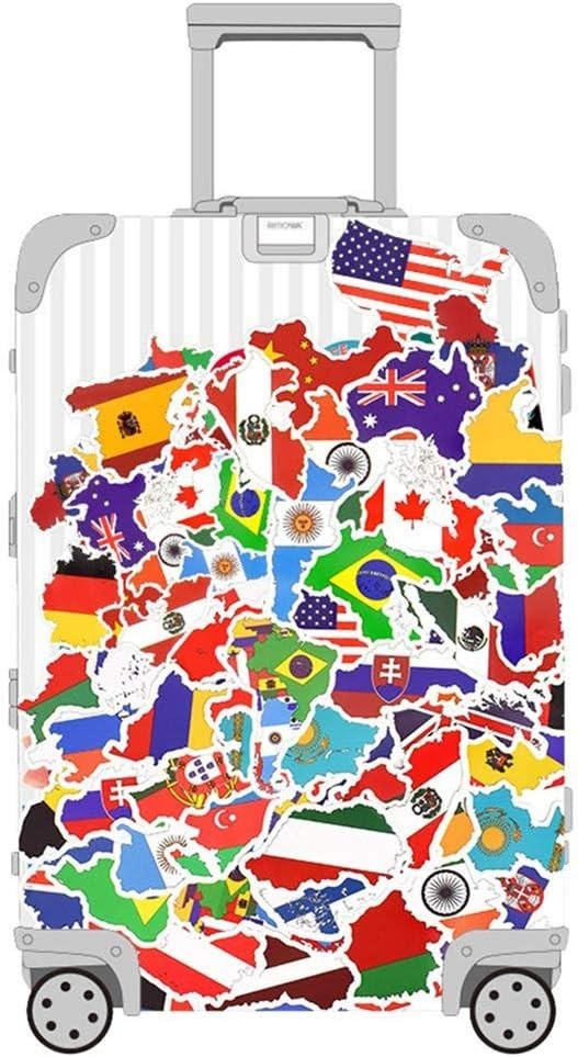 Vibrant 50-Piece Country Flag Sticker Set – Waterproof Decals for All Surfaces