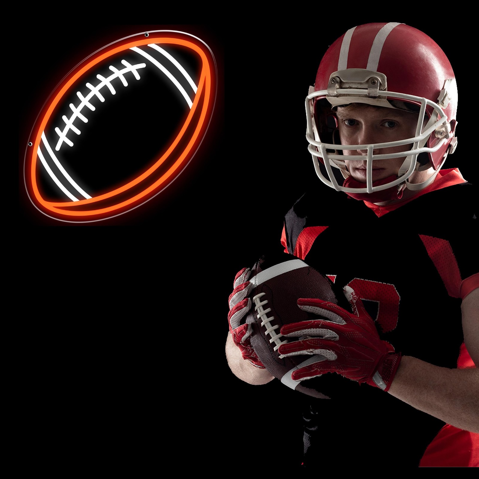 Football Neon Sign, Football Decorations for Party, Football Gifts for Boys B…