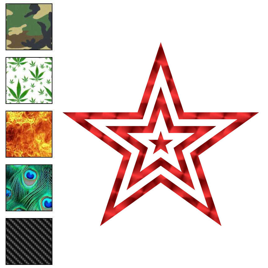 Stars Inside Stars, Vinyl Decal Sticker, 40 Patterns & 3 Sizes, #6738