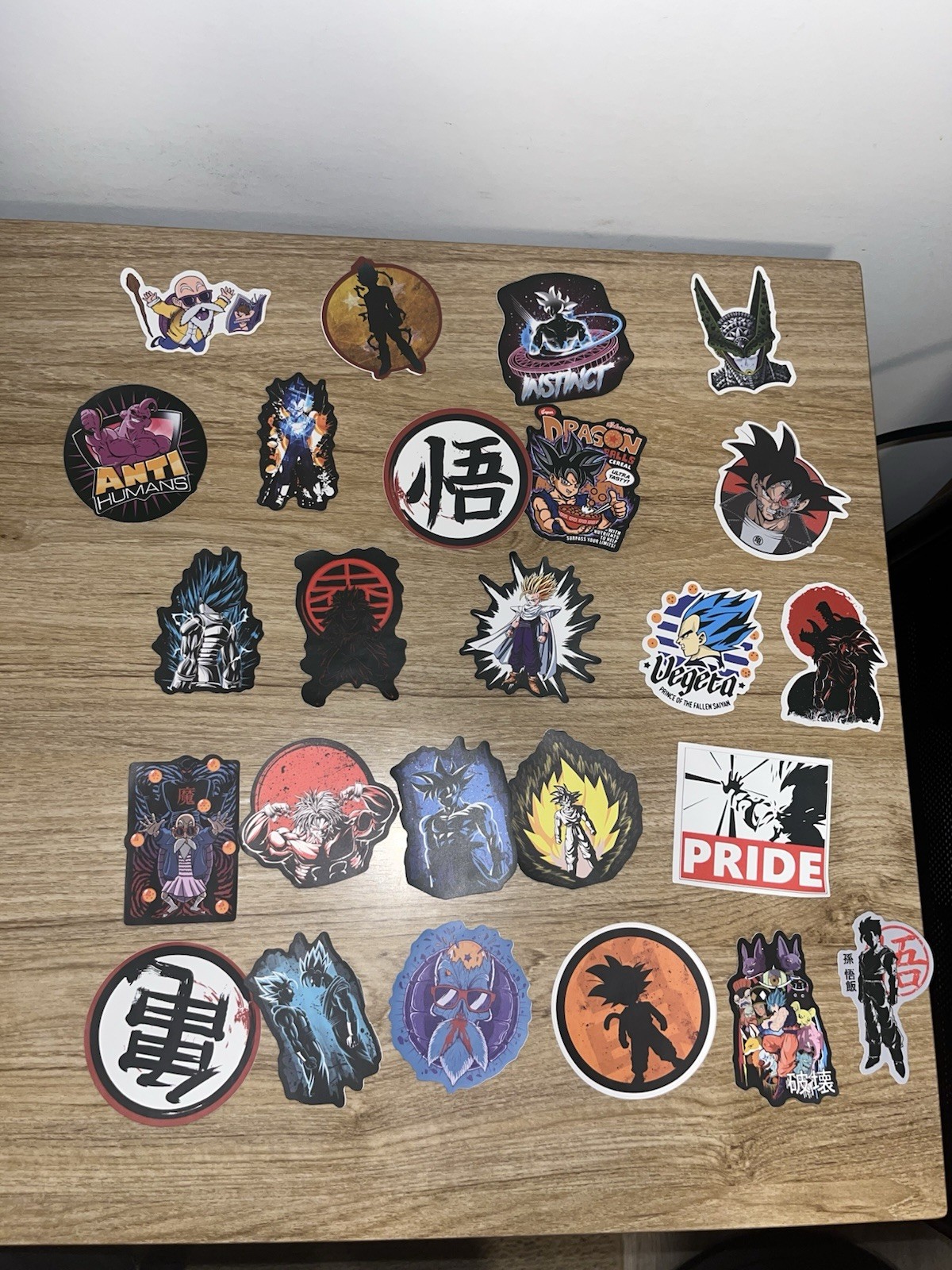 Dragon Ball Anime figures, stickers, aura, and keychain lot