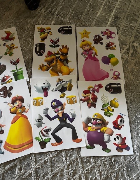 Mario Brothers – Cartoon Window Sticker/Clings – 9 Sheets (Removable)