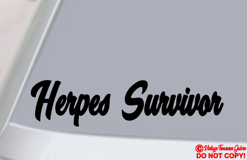 HERPES SURVIVOR Vinyl Decal Sticker Car Rear Window Wall Bumper JDM DOPE FUNNY
