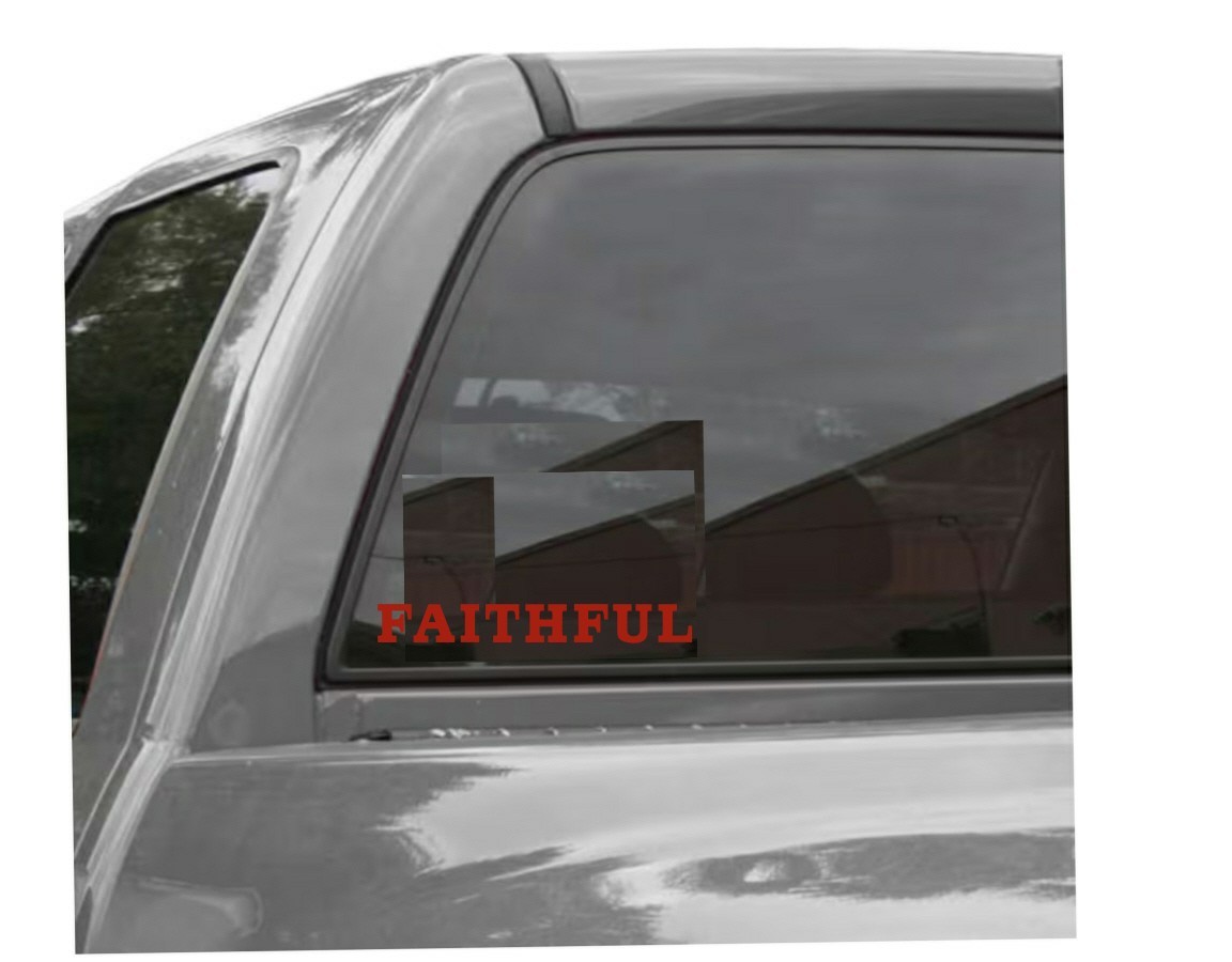 2X Faithful Text Logo Vinyl Decal Sticker 8" x 1.0"