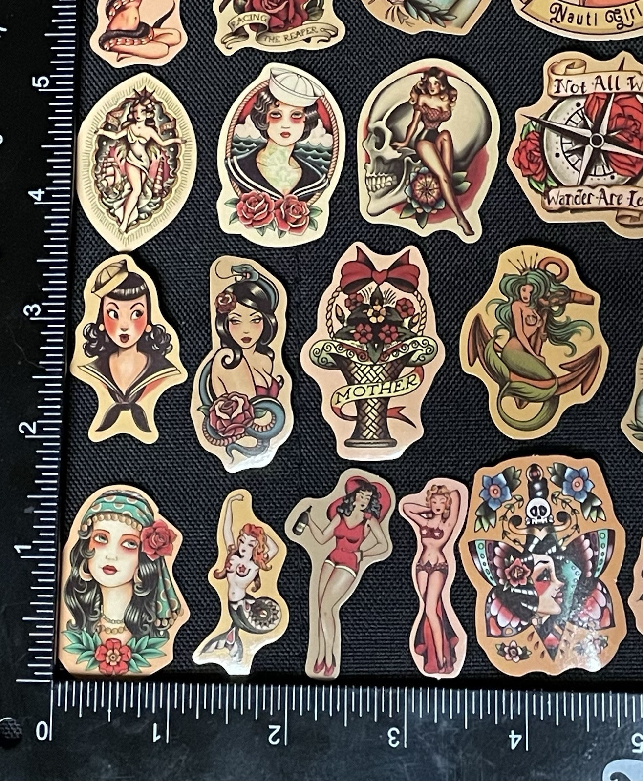100 Stickers Retro Pinup Girl Sailor Sea Sexy Decals Tattoo Pirate Life