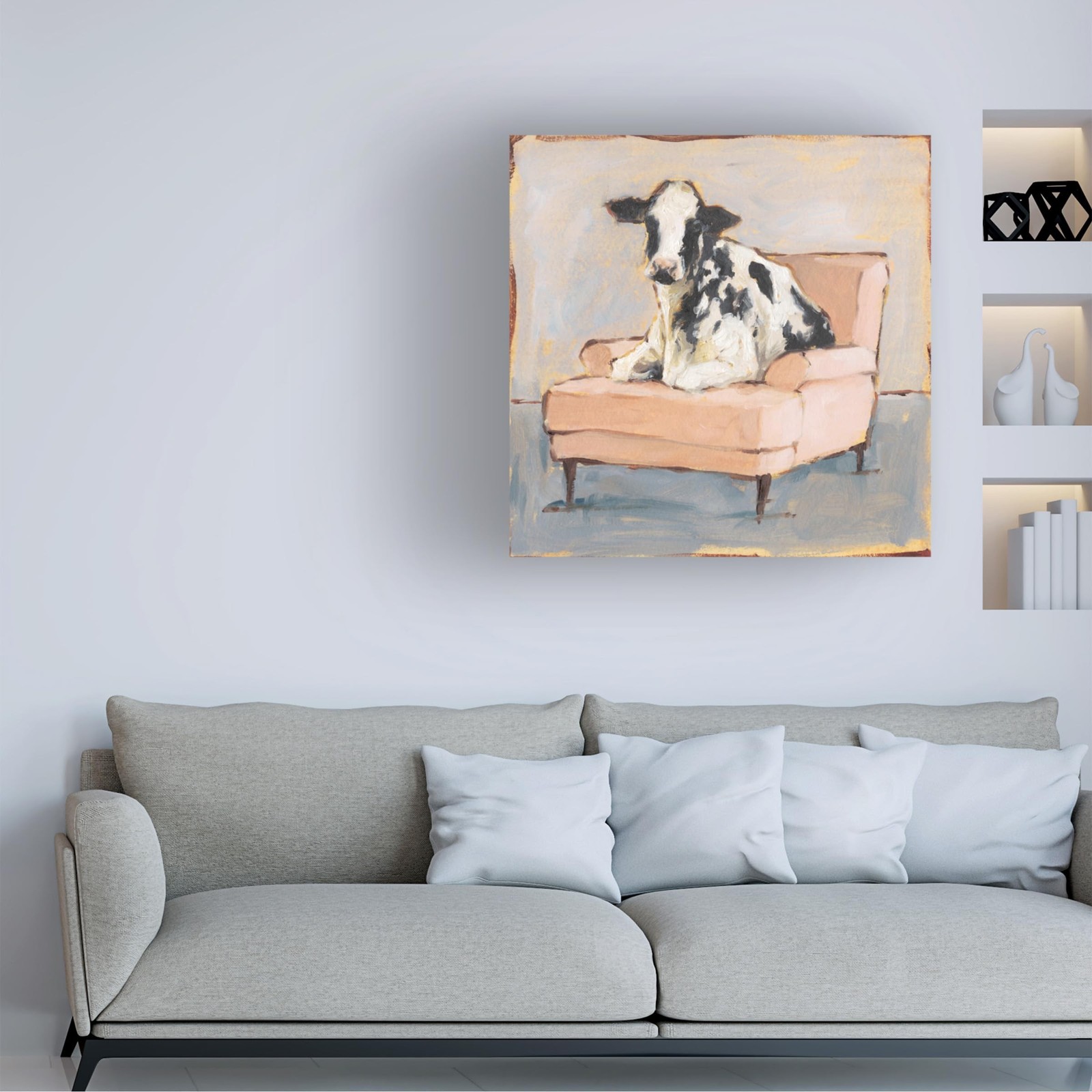 Wrapped Canvas Wall Art – Ethan Harper 'Moo-ving in II' Wall Art for Living R…