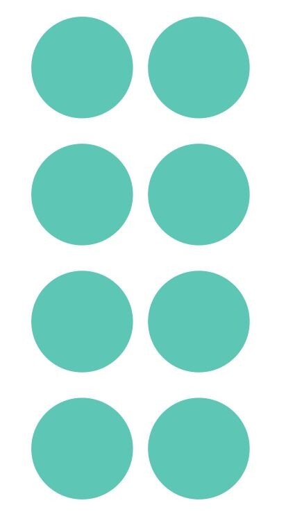 2" Mint Green Round Label Dots Stickers Color Coding Inventory 2 Inch Dot