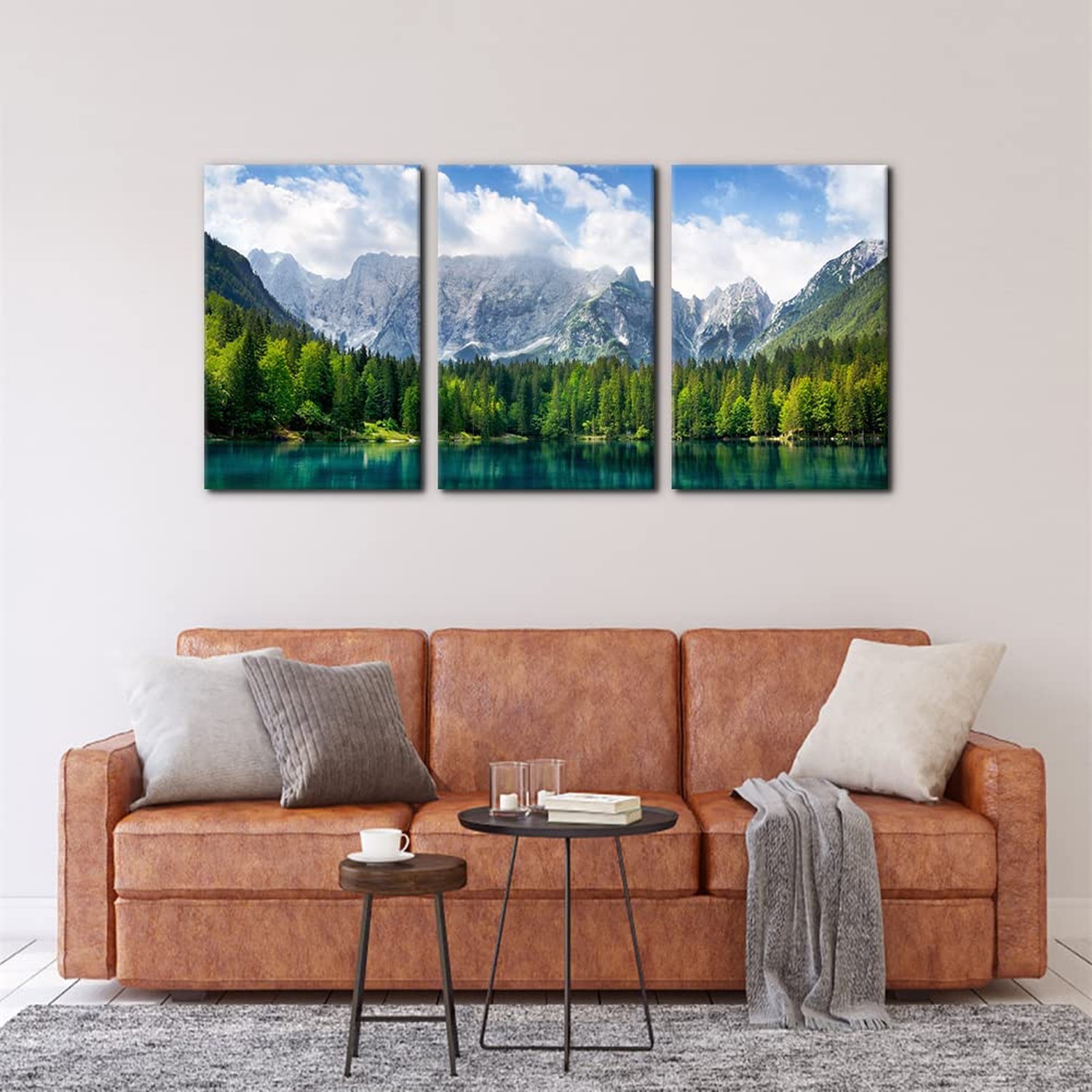 3 Pieces Nature Scenery Wall Art Decor Beautiful Landscape with Turquoise Lak…
