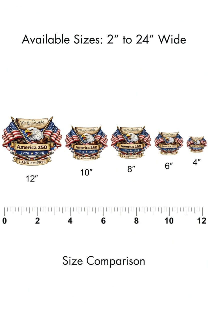 America 250 Adhesive Sticker | 1776–2026 Patriotic Decal | America’s 250 Years