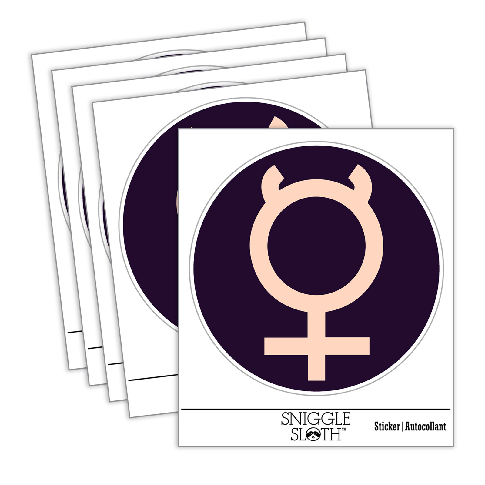 Astronomy Mercury Astrology Planet Symbol Laptop Water Bottle Car Sticker 5 Pack