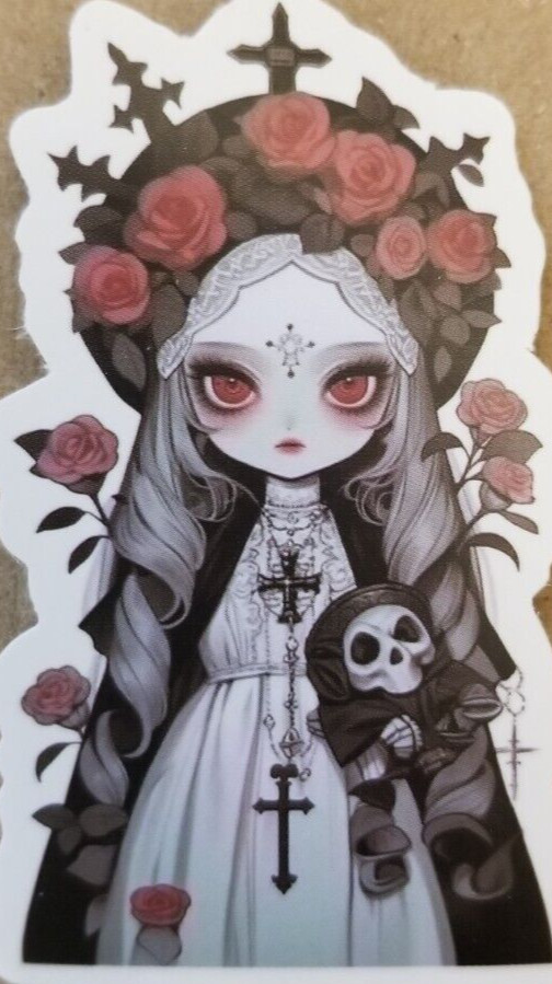 Halloween Sticker Girl Witch Vampire Gothic Cross Nun Chibi Skull Anime Manga