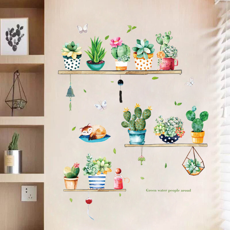 Removable Vinyl Wall Decal succulents Sticker Art Home living Room DIY Decor