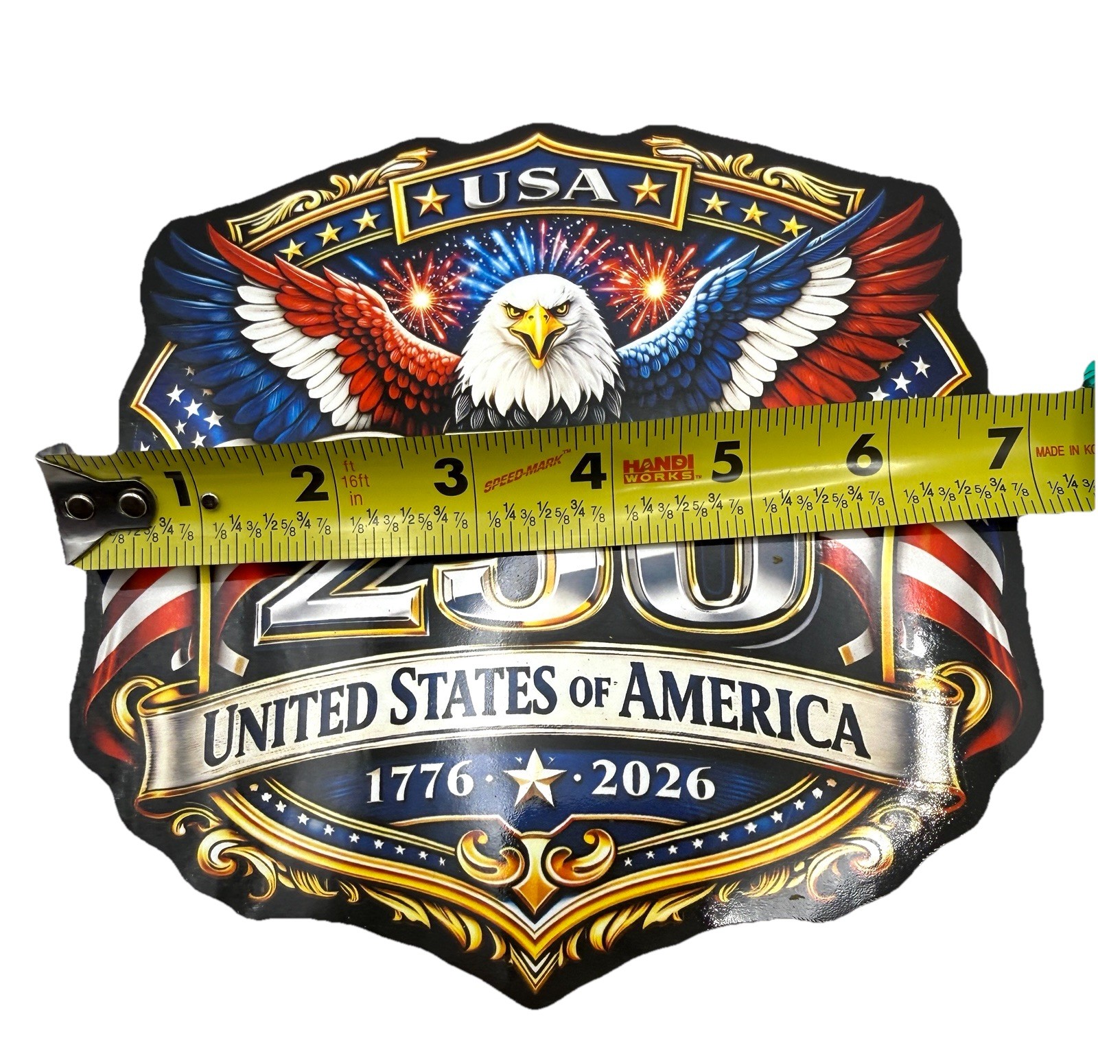 America Celebrating 250 Years Large 7×7 In Magnetic Decal Eagle Patriotic Design