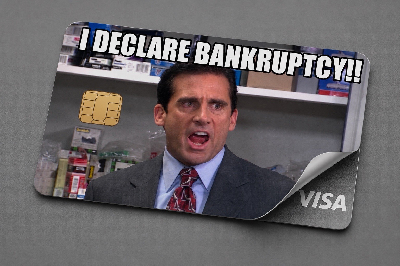 Michael Scott I Declare Bankruptcy Credit Card Skin Sticker The Office Meme