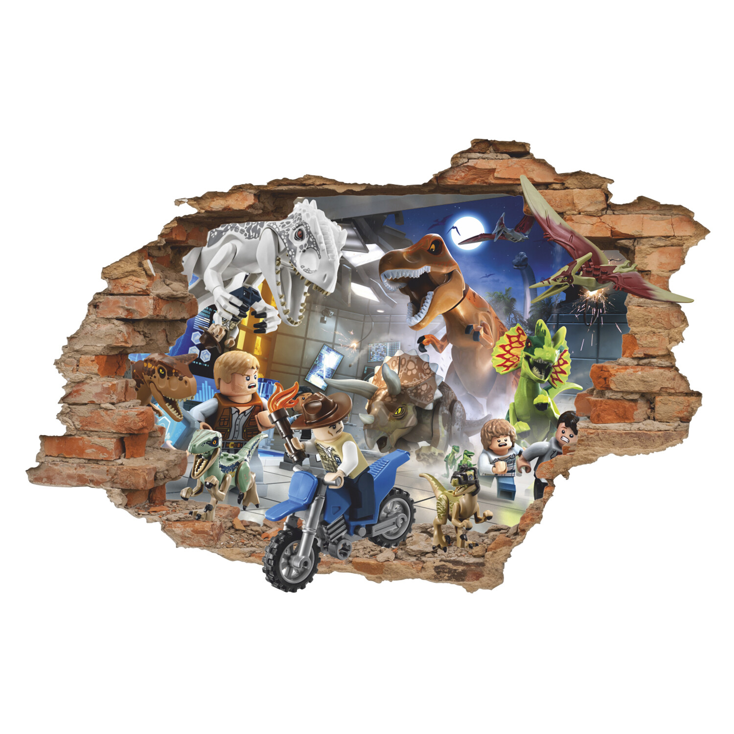 Lego Dinosaur World 3D Wall Decal, Toys Wall Sticker, Decor