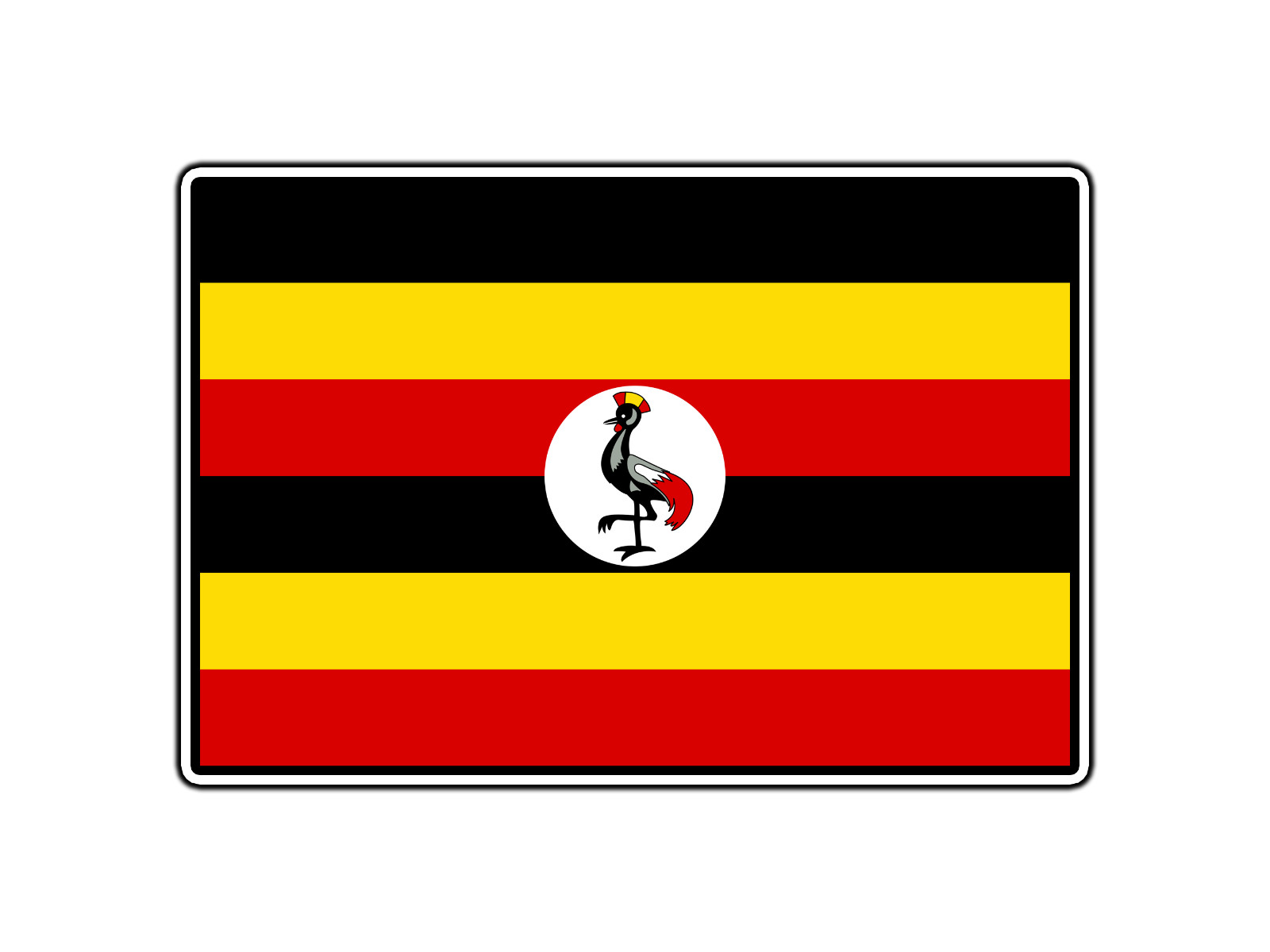 Uganda Flag World Country Sticker Waterproof Vinyl Decal Die-Cut Car Laptop