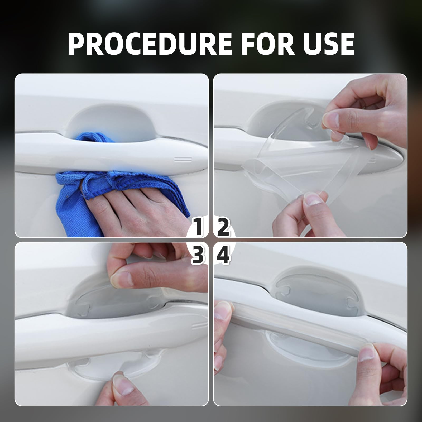 8 Pcs Car Door Handle Protector Anti Scratch Film Stickers for Cars SUVs Trucks